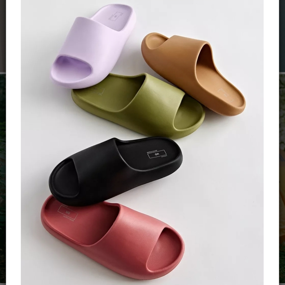 Uo pastel purple lavender Eva molded slide sandals